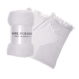 Mark & Graham by Williams Sonoma Gray Colorblock Throw $49 MSRP 50x60 Brand New